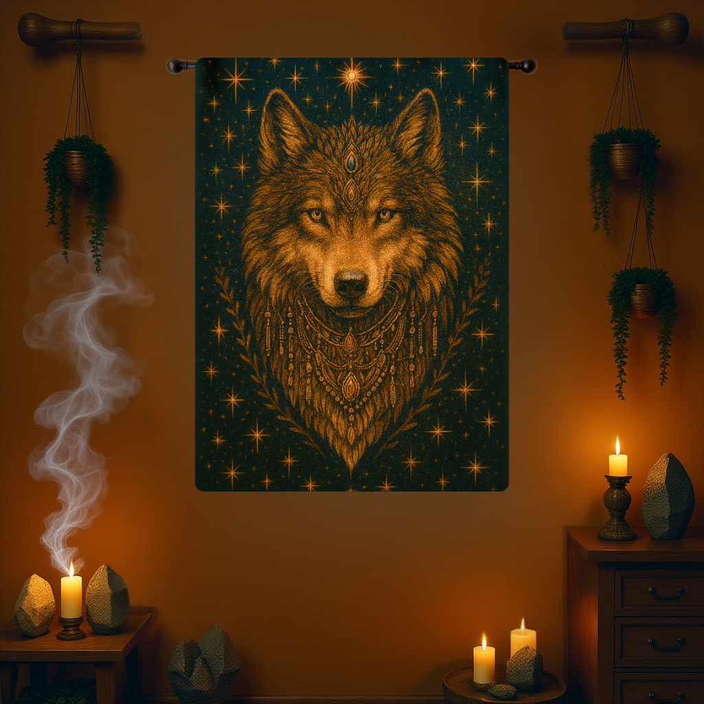 Majestic Wolf – Woven Wall Tapestry