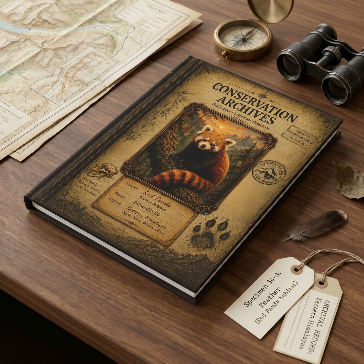 Red Panda Journal, Personalized Wildlife Notebook, Conservation Journal, Endangered Species Gift, Nature Lover Gift