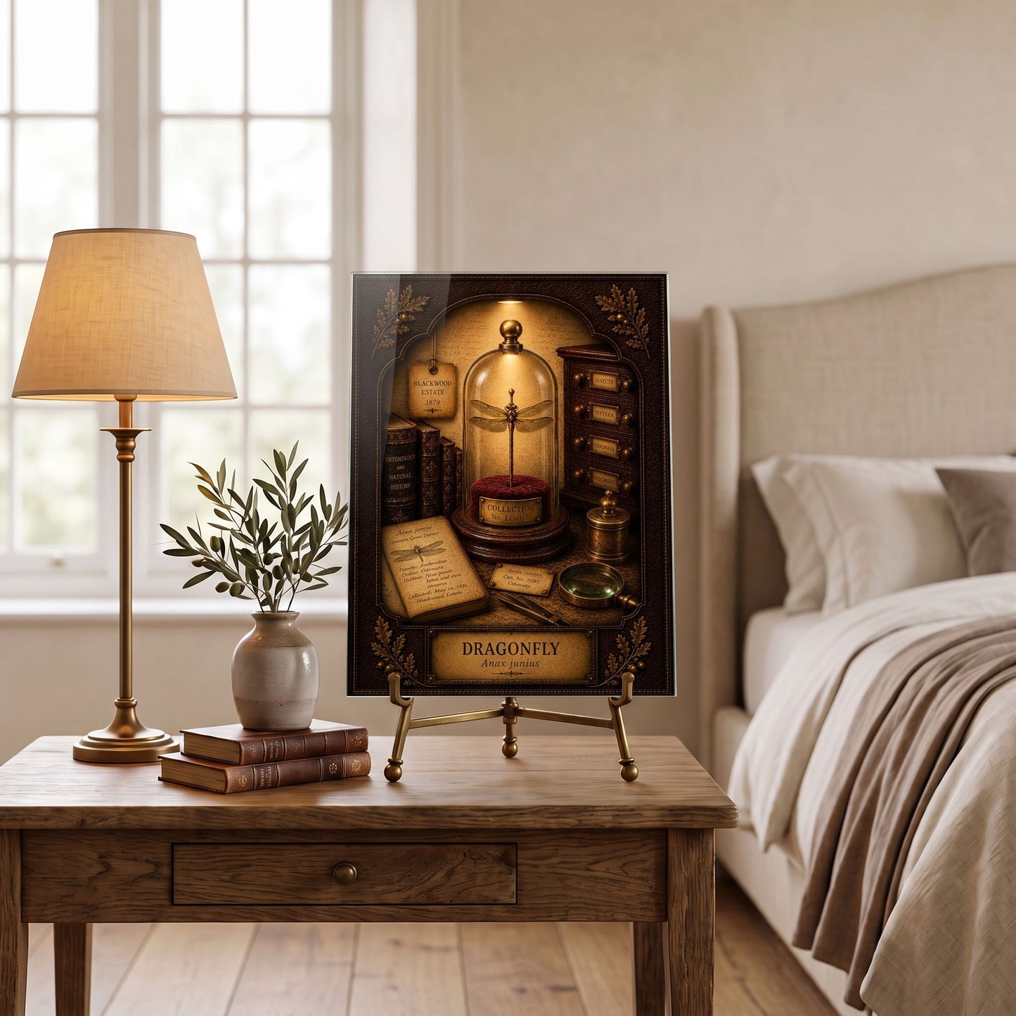 Dragonfly Tempered Glass Art Panel | Museum Inspired Wall Decor | Cabinet of Curiosities | Collector Gift
