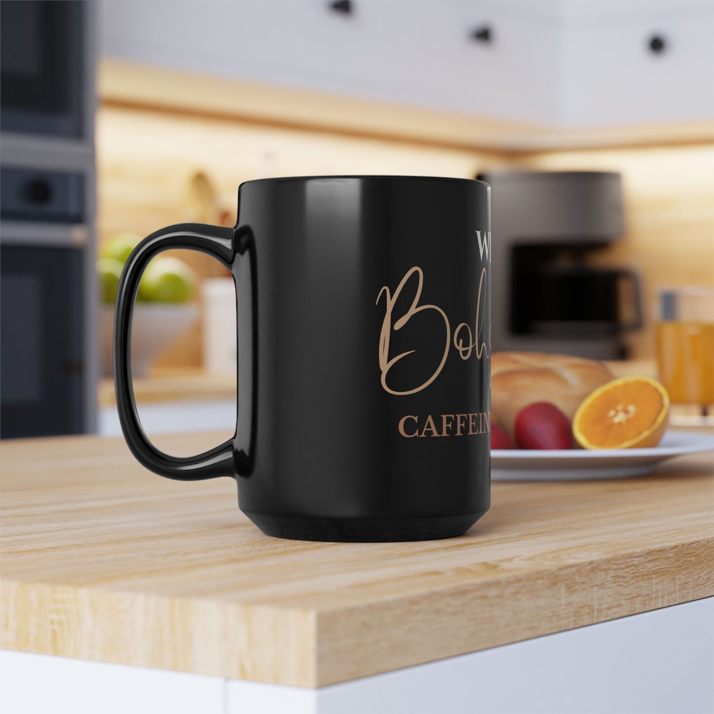 Wild Boho Soul with Caffeine Cravings – Black Ceramic Mug