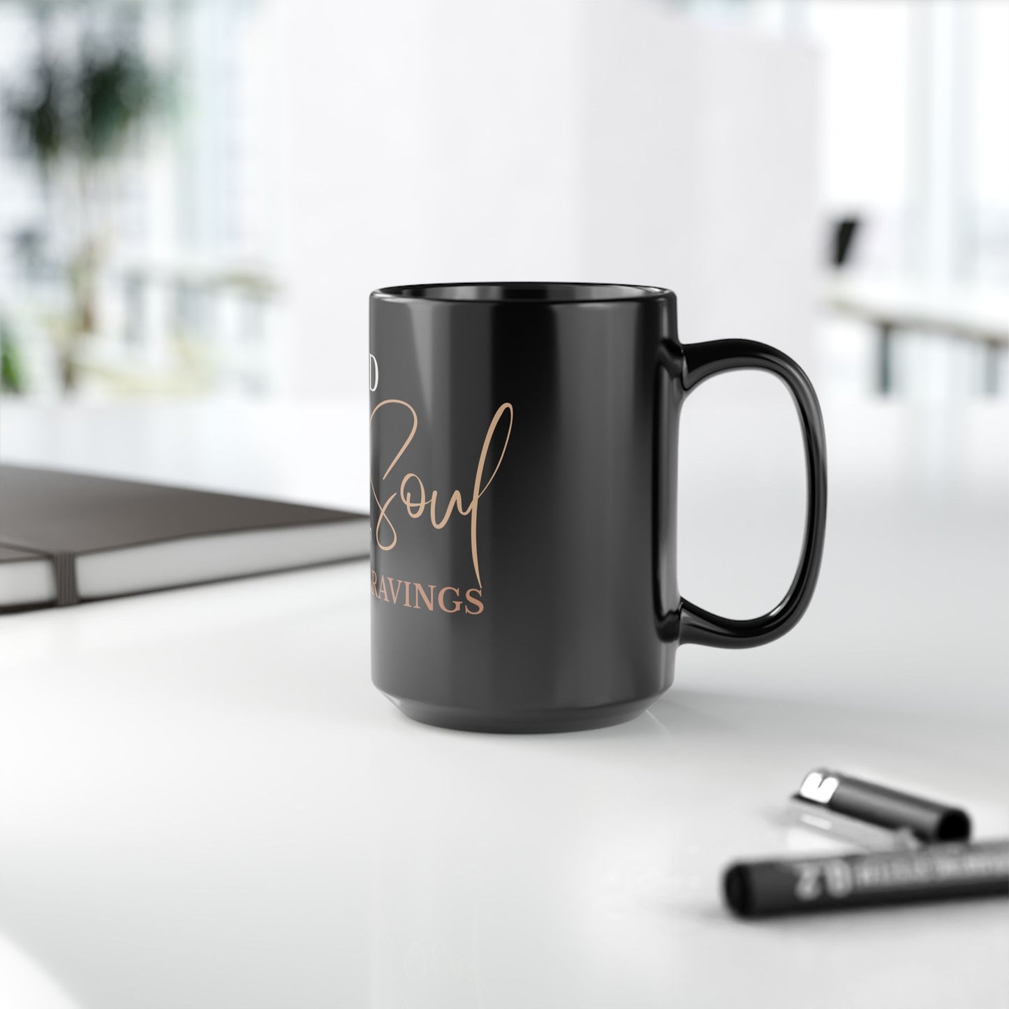 Wild Boho Soul with Caffeine Cravings – Black Ceramic Mug