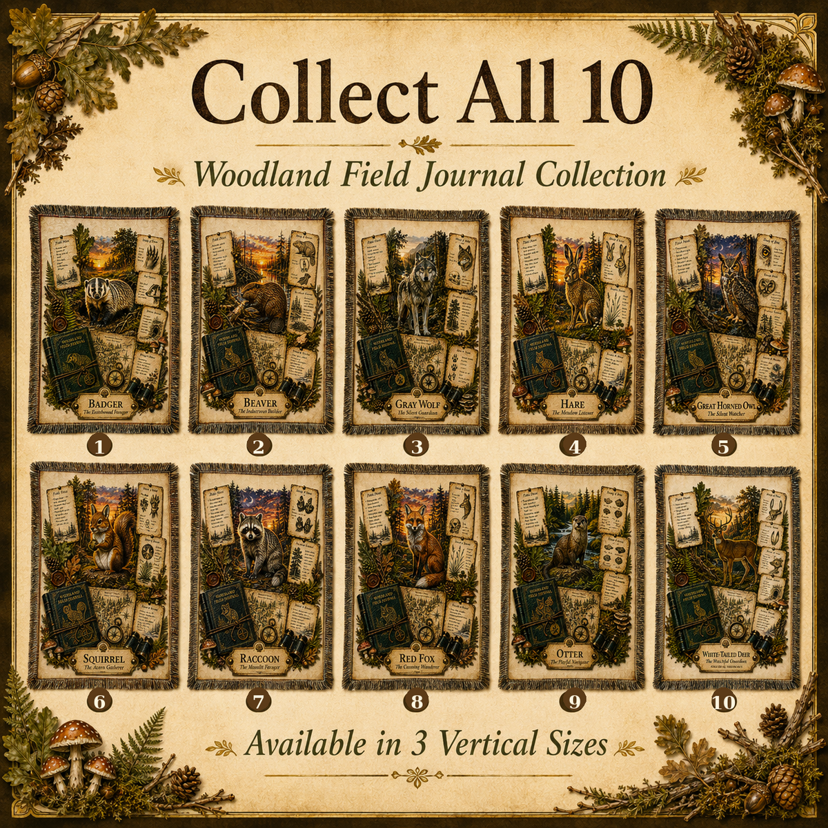 Red Fox Woven Throw Blanket | Woodland Animal Decor | Cotton Tapestry Throw | Naturalist Journal Gift