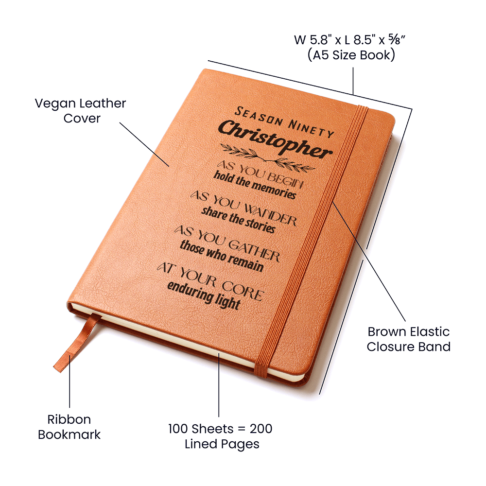 Inspirational Personalized Vegan Leather Journal – Season Ninety