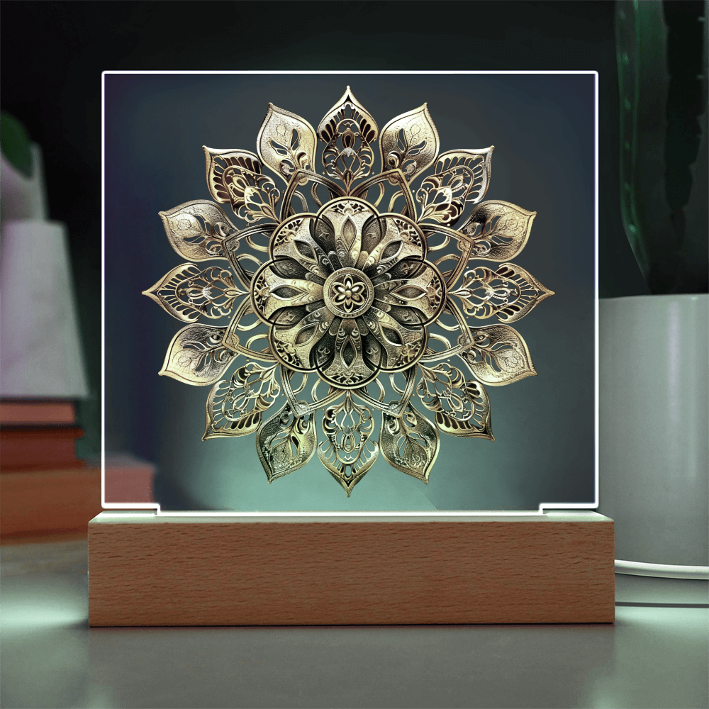 Arcane Embossed Look Mandala Plaque – Mystical Fantasy Light Panel