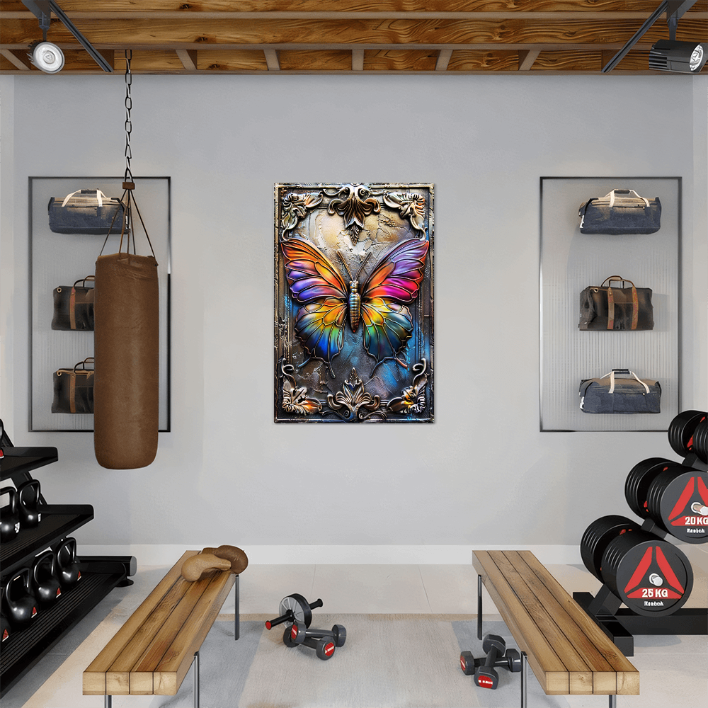 Lunessa | Butterfly Metal Wall Art β Floating Dimensional Print on Aluminum | Boho Symbolic Home Decor with Hanging Hardware(Not 3D)