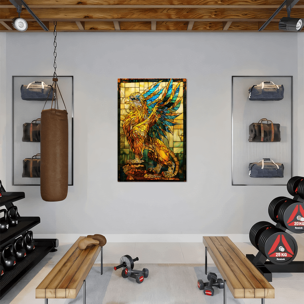 Griffin – Stained Glass Style Metal Wall Art