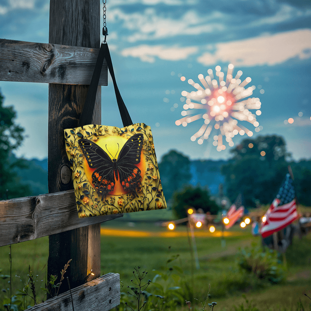 π¦ Layered-looking Celestial Butterfly Tote β Spiritual Boho Tote Bag, Sun Goddess, Mystic Energy, Floral Aesthetic, Cosmic Chic, Nature Lover Gift