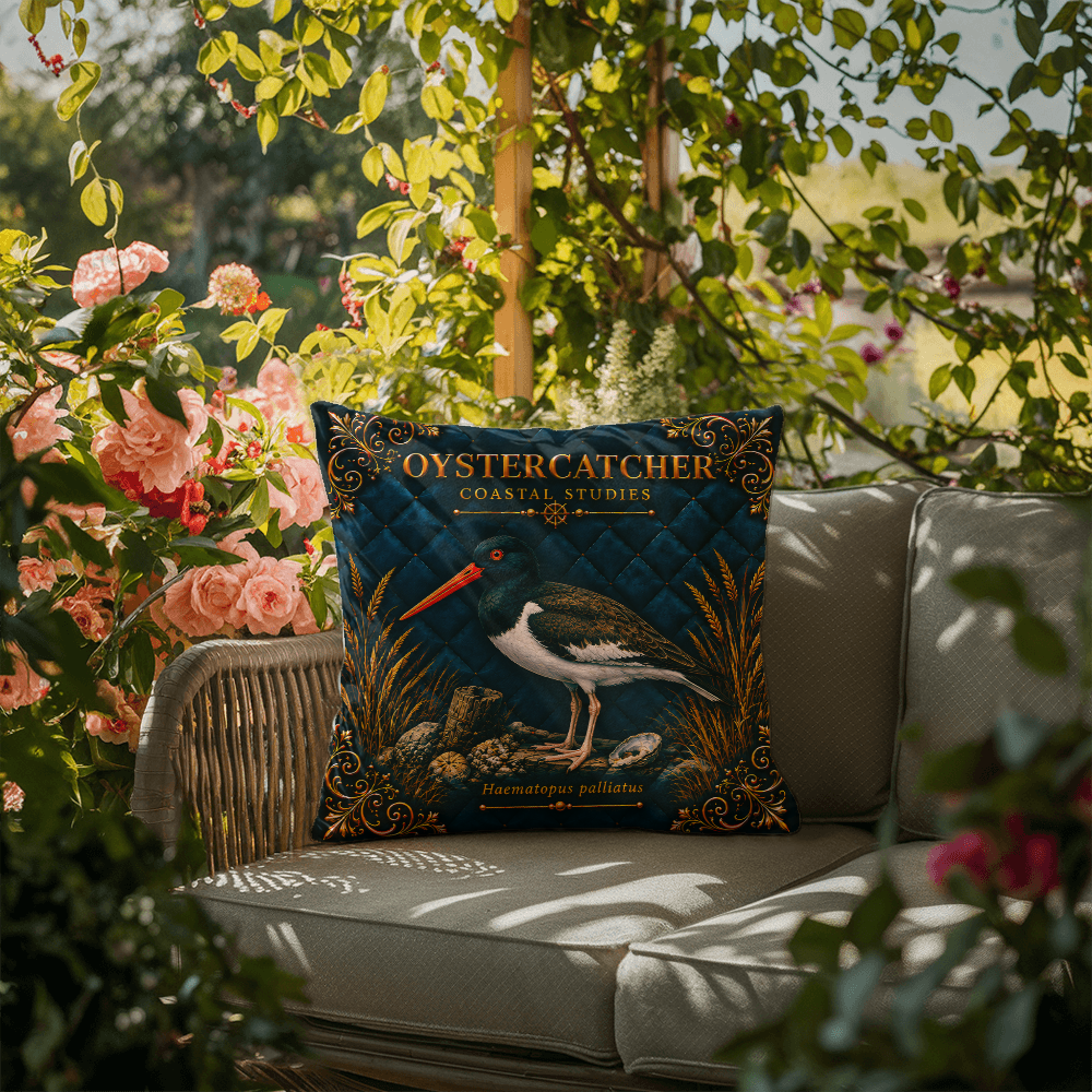 Oystercatcher Outdoor Pillow | Coastal Patio Decor | Lace & Grit