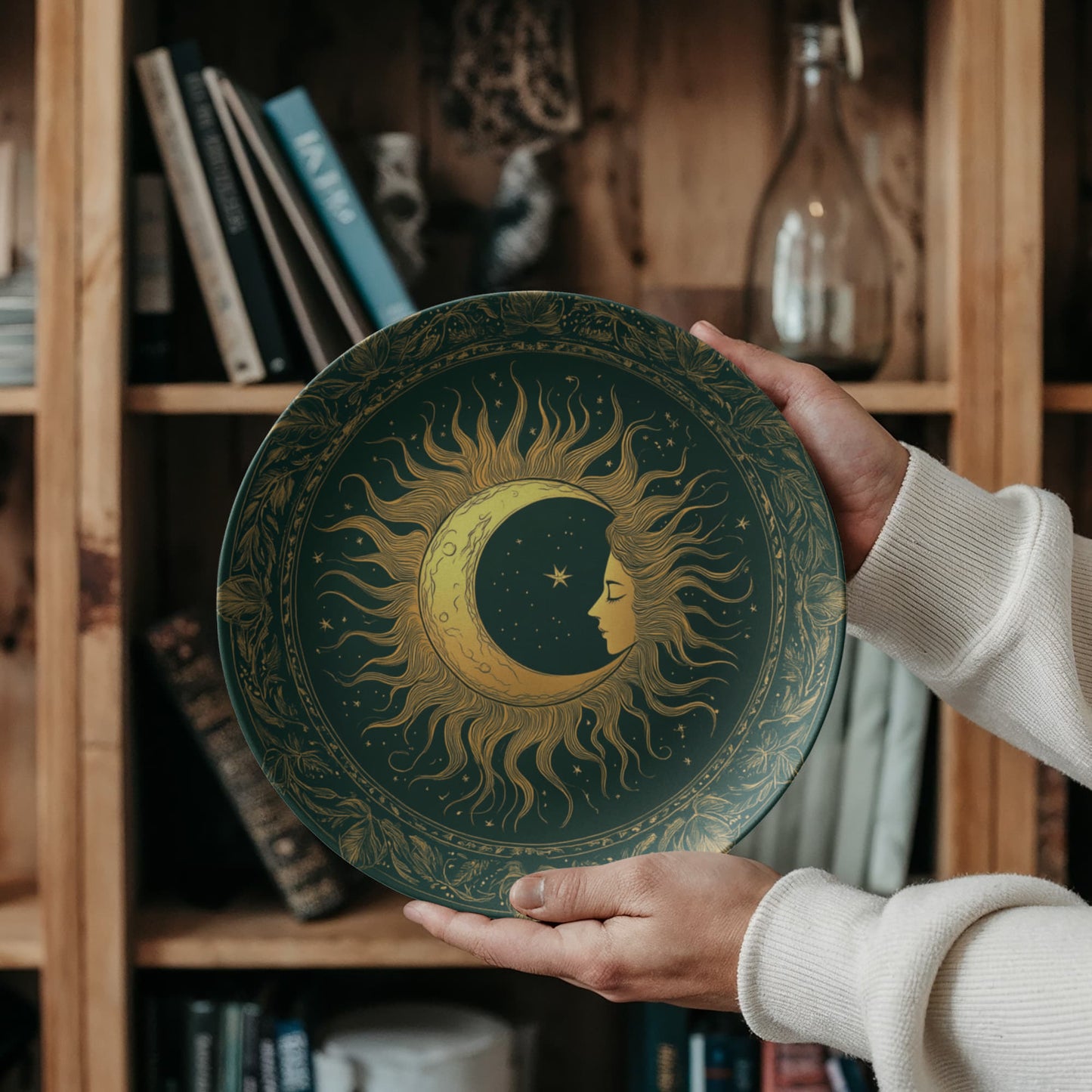 Celestial Embrace – Lunar Sun Goddess Plate (10")