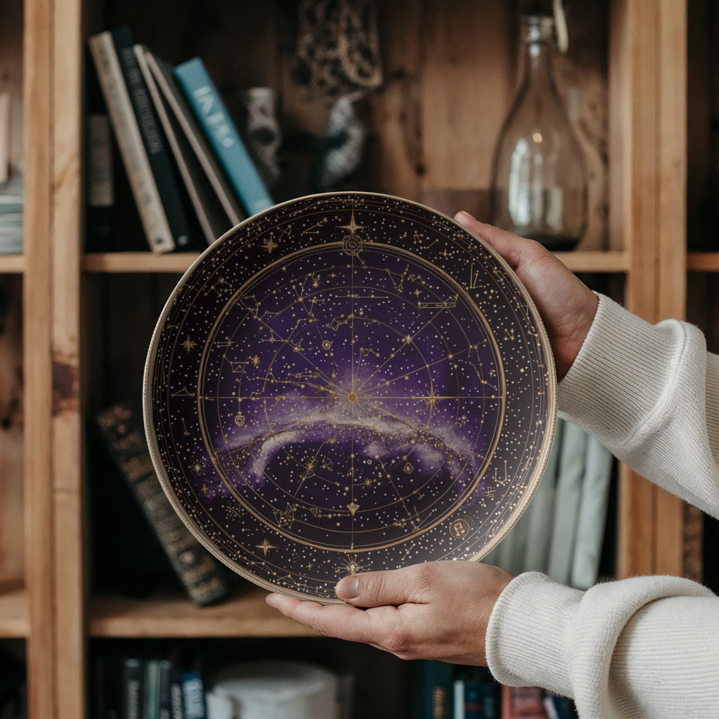 Celestial Compass – Golden Star Chart Decorative Plate (10")