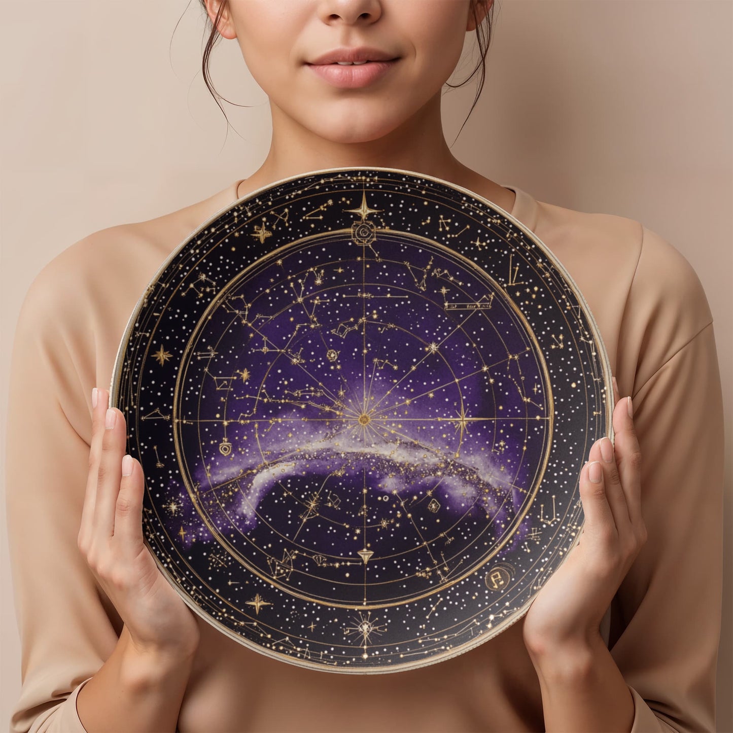 Celestial Compass – Golden Star Chart Decorative Plate (10")