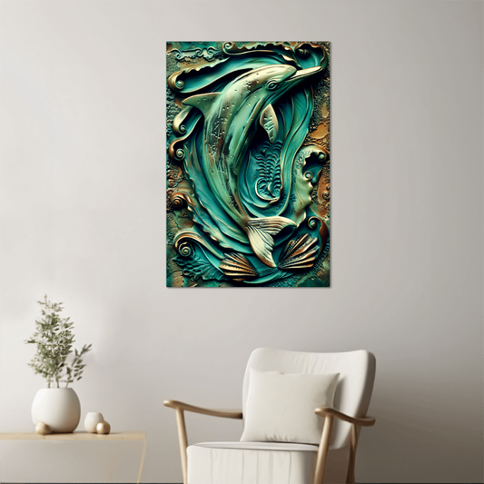 🐬 Caelumi | Dolphin Spirit Metal Wall Art