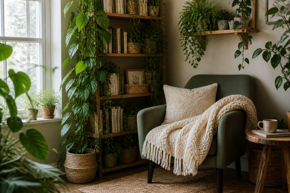 Create a Cozy Nature-Inspired Reading Nook in a Small Apartment