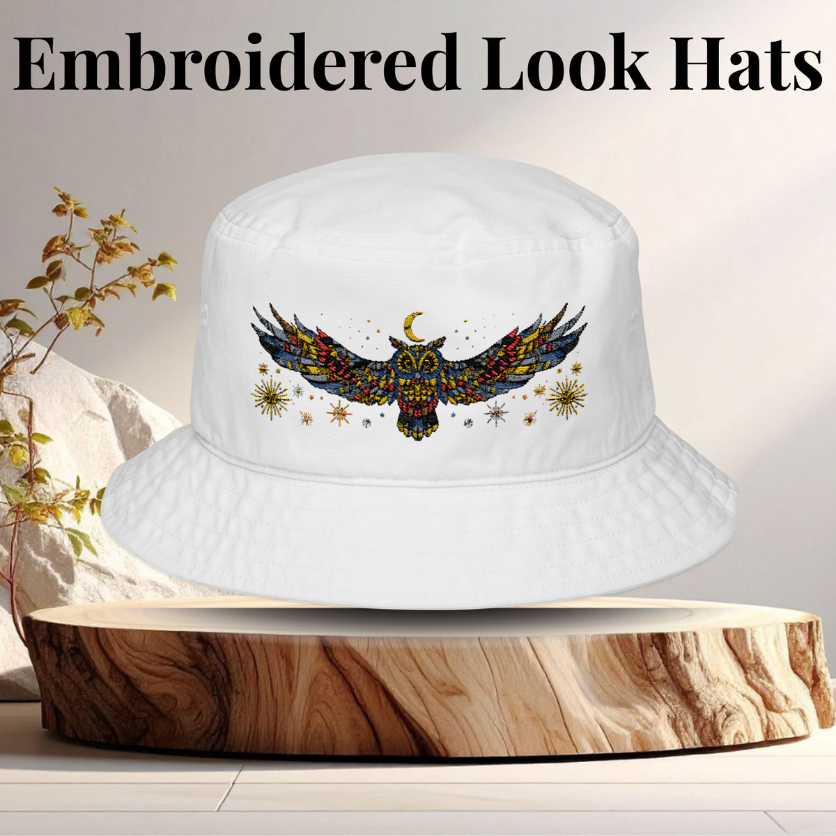 Embroidered Look Hat