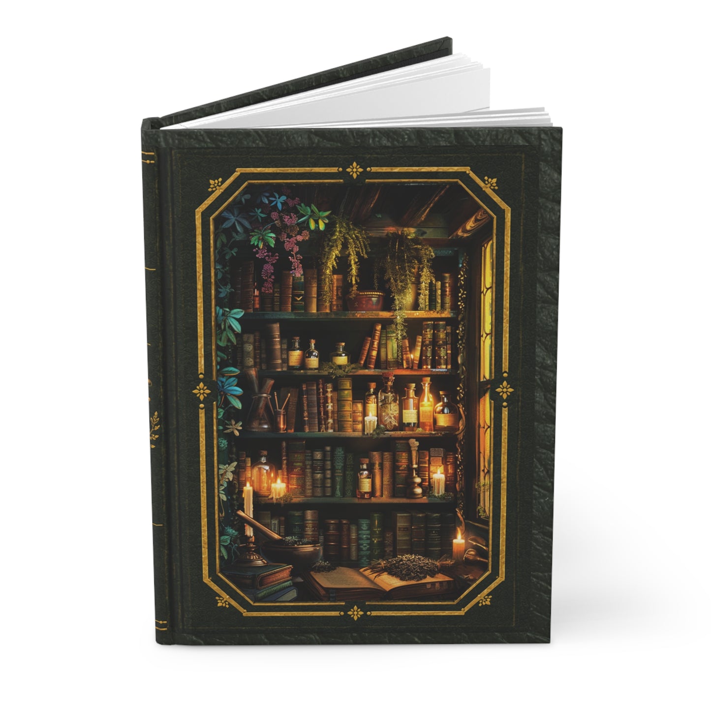 Apothecary Library Journal – Personalized Vintage-Inspired Botanical Hardcover Notebook