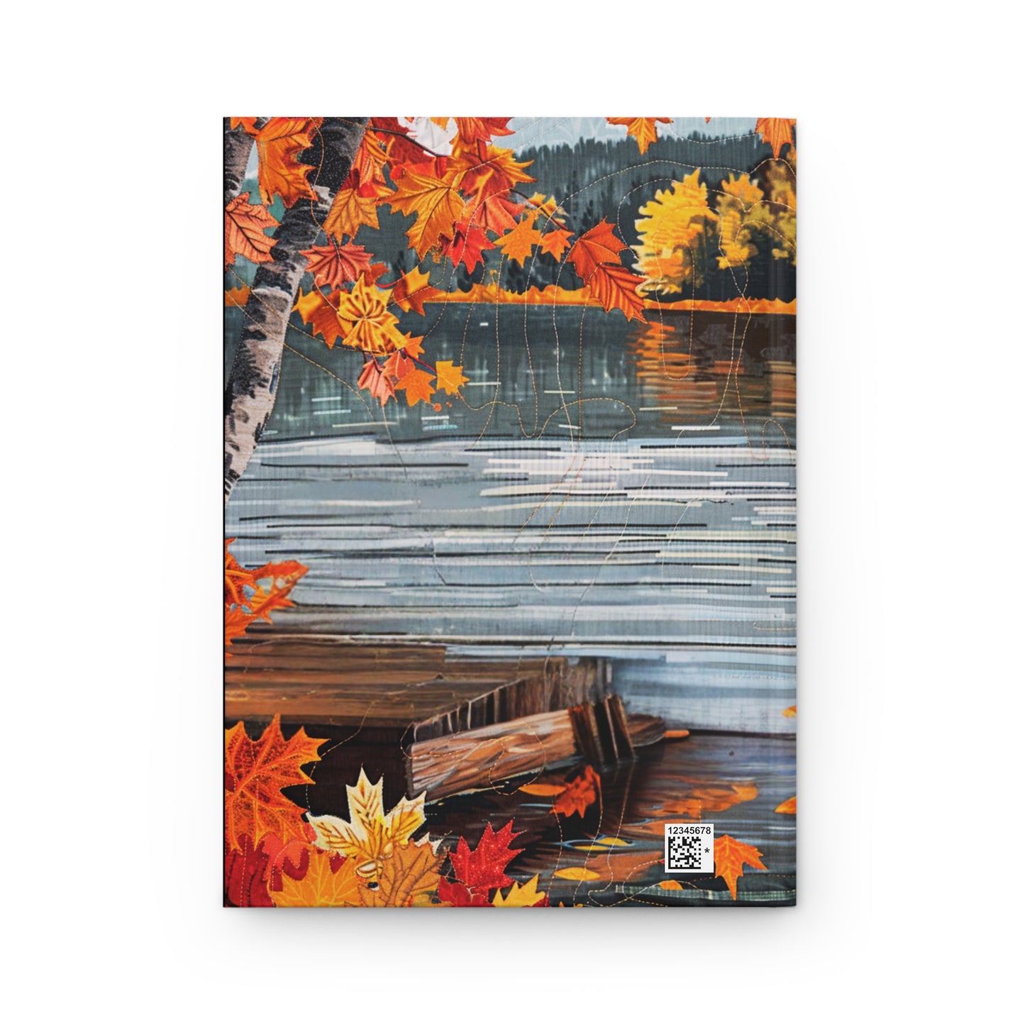 Quilted-Look Golden Retriever Journal - Autumn Lake Scene, Dog Gift