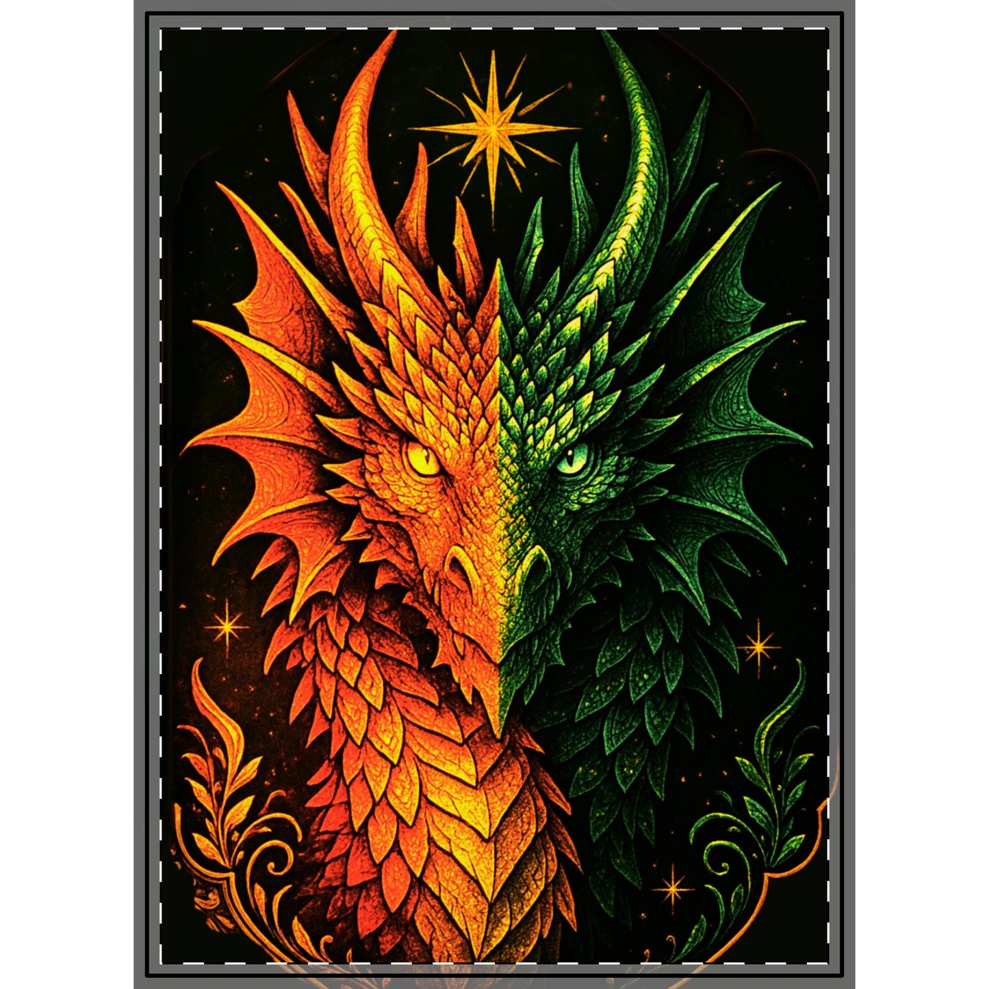 Dual Element Dragon Woven Wall Tapestry | Fire and Ice Decor, Mystical Boho Wall Hanging, Fantasy Gift, Rod Pocket Tapestry