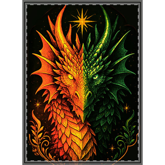Dual Element Dragon Woven Wall Tapestry | Fire and Ice Decor, Mystical Boho Wall Hanging, Fantasy Gift, Rod Pocket Tapestry