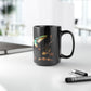 Stained Glass Look Hummingbird – Black Ceramic Mug