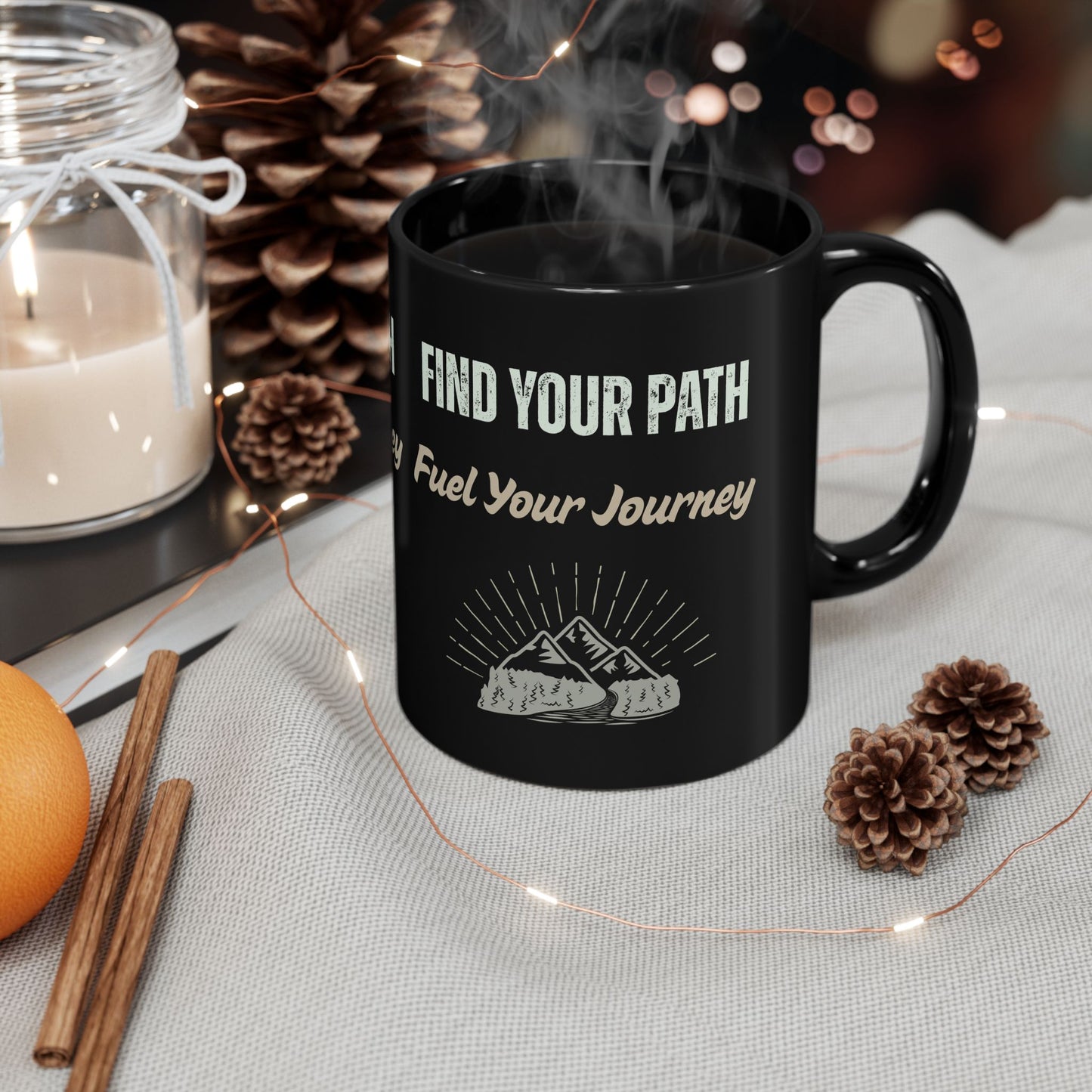 Free Spirit Coffee Mug - Find Your Path Fuel Your Journey - Boho Mountain Mug | 11oz & 15 oz