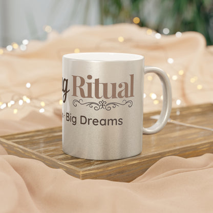Morning Ritual Metallic Mug – Gold or Silver Coffee Mug – Boho Dreamer Gift – Slow Mornings Mug – Intentional Living Drinkware