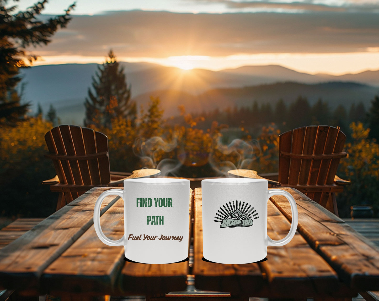 Metallic Free Spirit Mug - Boho Mountain Coffee Mug - Find Your Path Fuel Your Journey |Inspirational Metallic Mug
