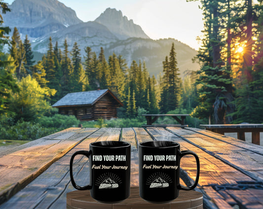 Free Spirit Coffee Mug - Find Your Path Fuel Your Journey - Boho Mountain Mug | 11oz & 15 oz