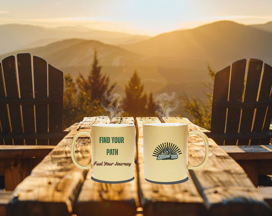 Metallic Free Spirit Mug - Boho Mountain Coffee Mug - Find Your Path Fuel Your Journey |Inspirational Metallic Mug