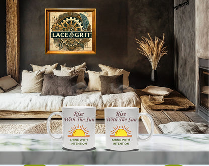 Bohemian Sunrise Metallic Mug – Gold or Silver Finish – Rise With The Sun, Shine With Intention