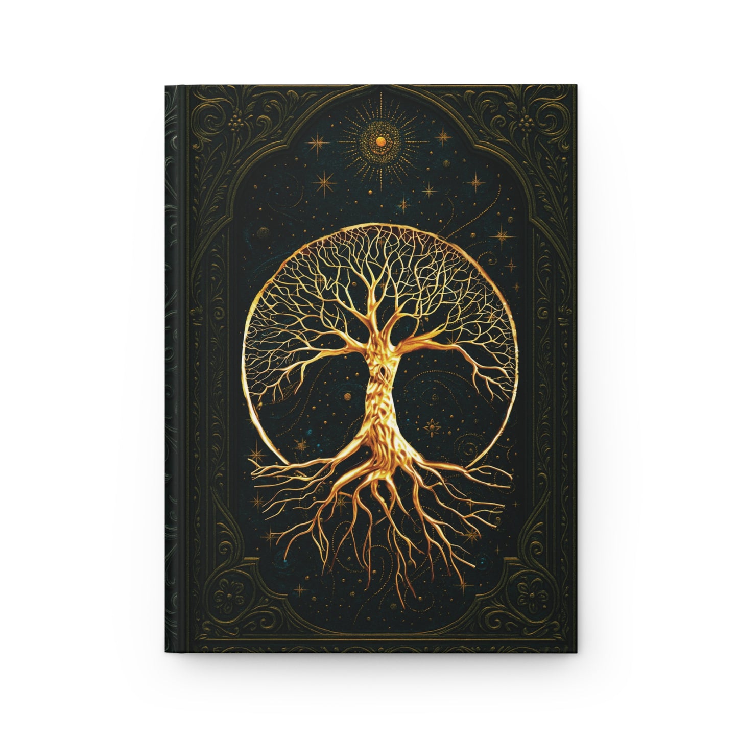 Tree of Life Hardcover Journal | Spiritual Writing Notebook | Personalized Celestial Diary, Boho Wraparound Design