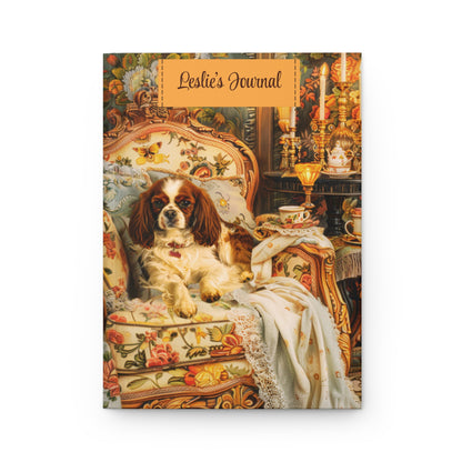 Quilted-Look Cavalier King Charles Journal - Vintage Armchair Scene