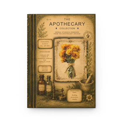 Calendula Journal, Personalized Herbal Journal, Apothecary Notebook, Botanical Writing Journal, Dark Academia Gift