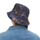 Celestial Bloom Bucket Hat – Cosmic Mandala in Indigo & Gold | Unisex All-Over Print Hat by Lace & Grit.