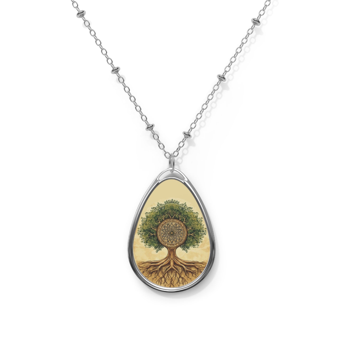 Tree of Life Oval Necklace | Inspirational Jewelry, Natural Stone Pendant, Meaningful Gift, Nature Lover Accessories, Reiki Healing