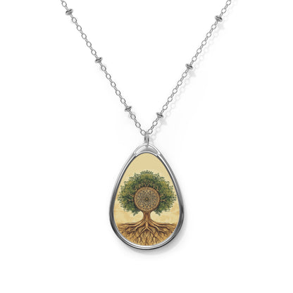 Tree of Life Oval Necklace | Inspirational Jewelry, Natural Stone Pendant, Meaningful Gift, Nature Lover Accessories, Reiki Healing