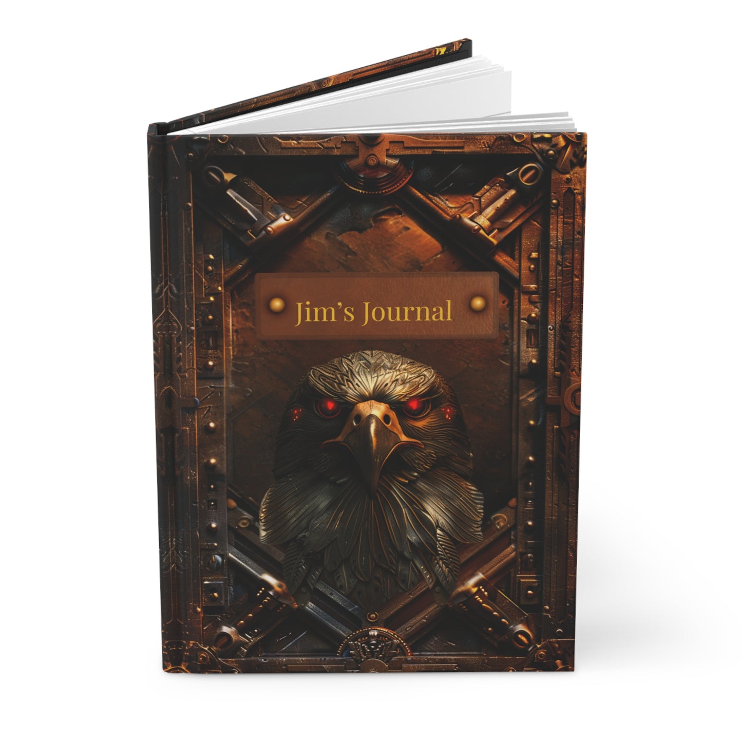 Embossed Look Eagle Journal – Fantasy Steampunk Writing Notebook