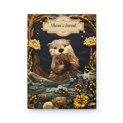 Beaded Look River Otter – Hardcover Journal
