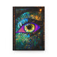 Colorful eye design notebook on a white background