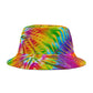 Boho Radiance Bucket Hat – Vibrant Rainbow Tie-Dye Pattern | Unisex All-Over Print Hat by Lace & Grit