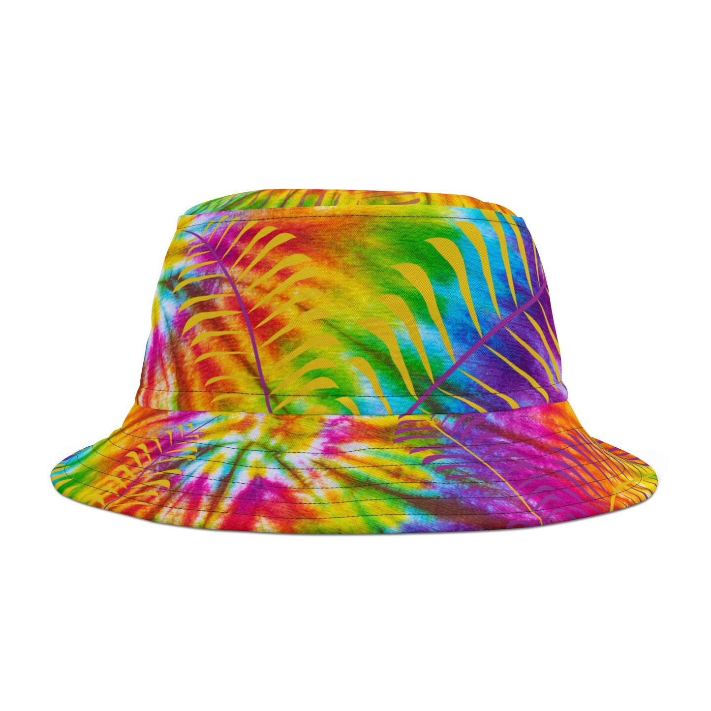 Boho Radiance Bucket Hat – Vibrant Rainbow Tie-Dye Pattern | Unisex All-Over Print Hat by Lace & Grit