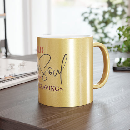 Wild Boho Soul with Caffeine Cravings – Gold or Silver Metallic Mug | Perfect for Caffeine Lovers