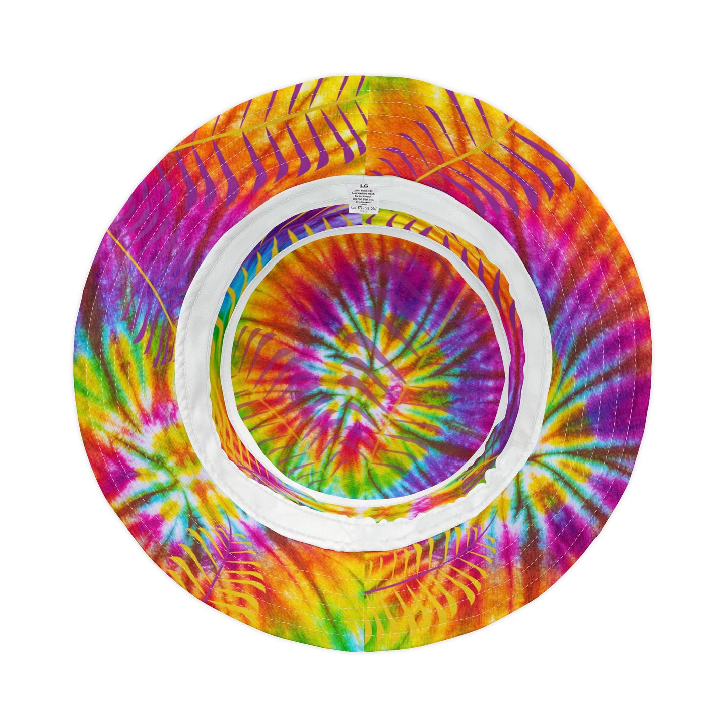 Boho Radiance Bucket Hat – Vibrant Rainbow Tie-Dye Pattern | Unisex All-Over Print Hat by Lace & Grit