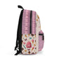Cute Ice Cream Pattern Kids Backpack — Pink Butterfly & Dessert Print