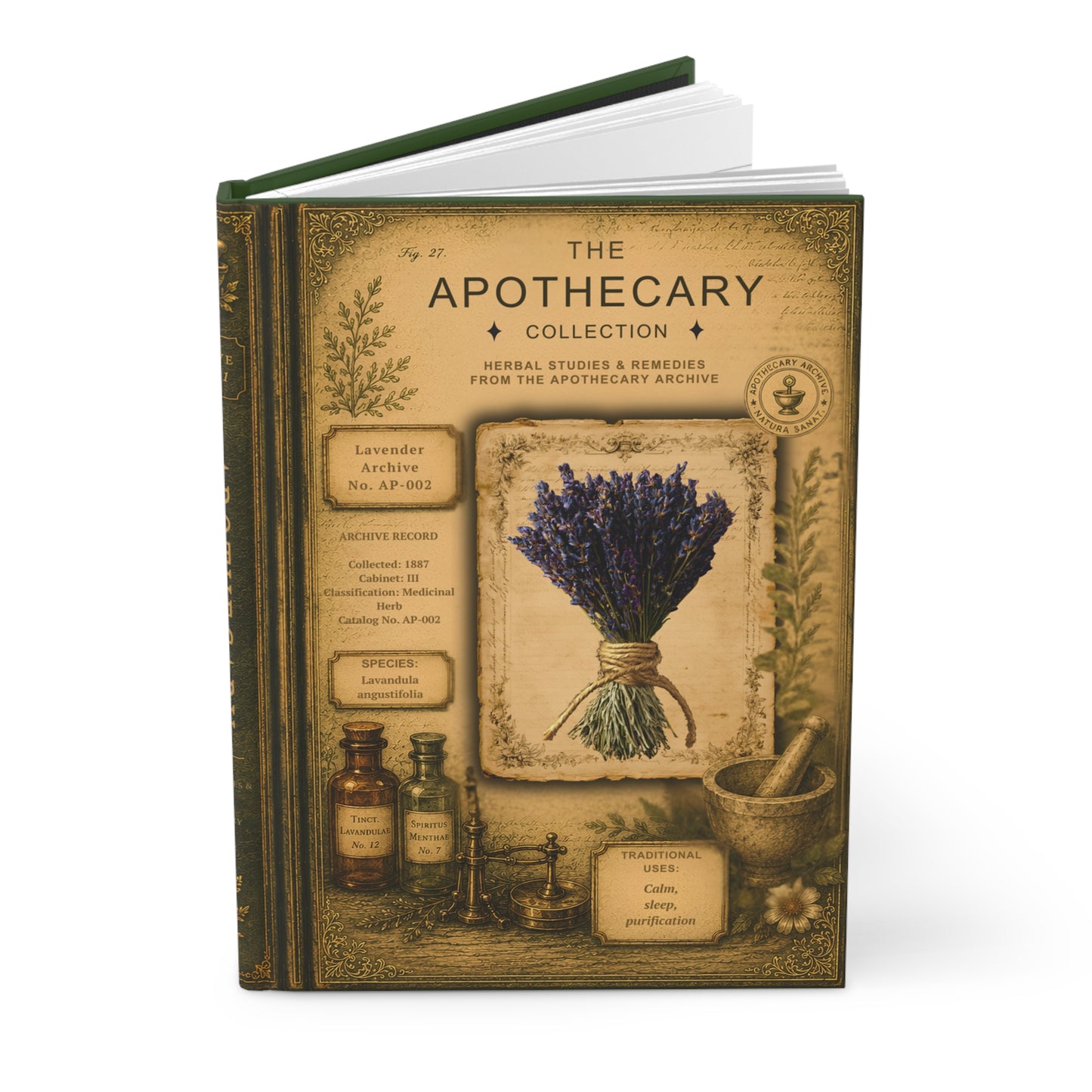 Lavender Journal, Personalized Herbal Journal, Apothecary Notebook, Botanical Writing Journal, Dark Academia Gift