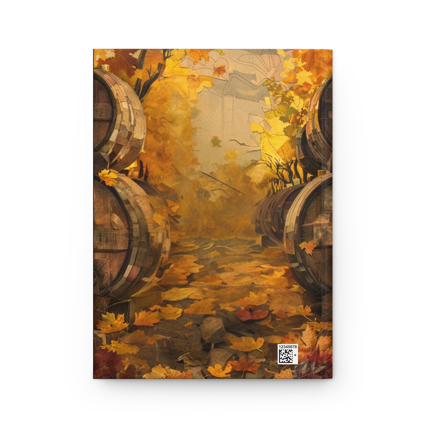 Quilted-Look Brindle Boxer Journal - Autumn Vineyard Scene, Dog Gift