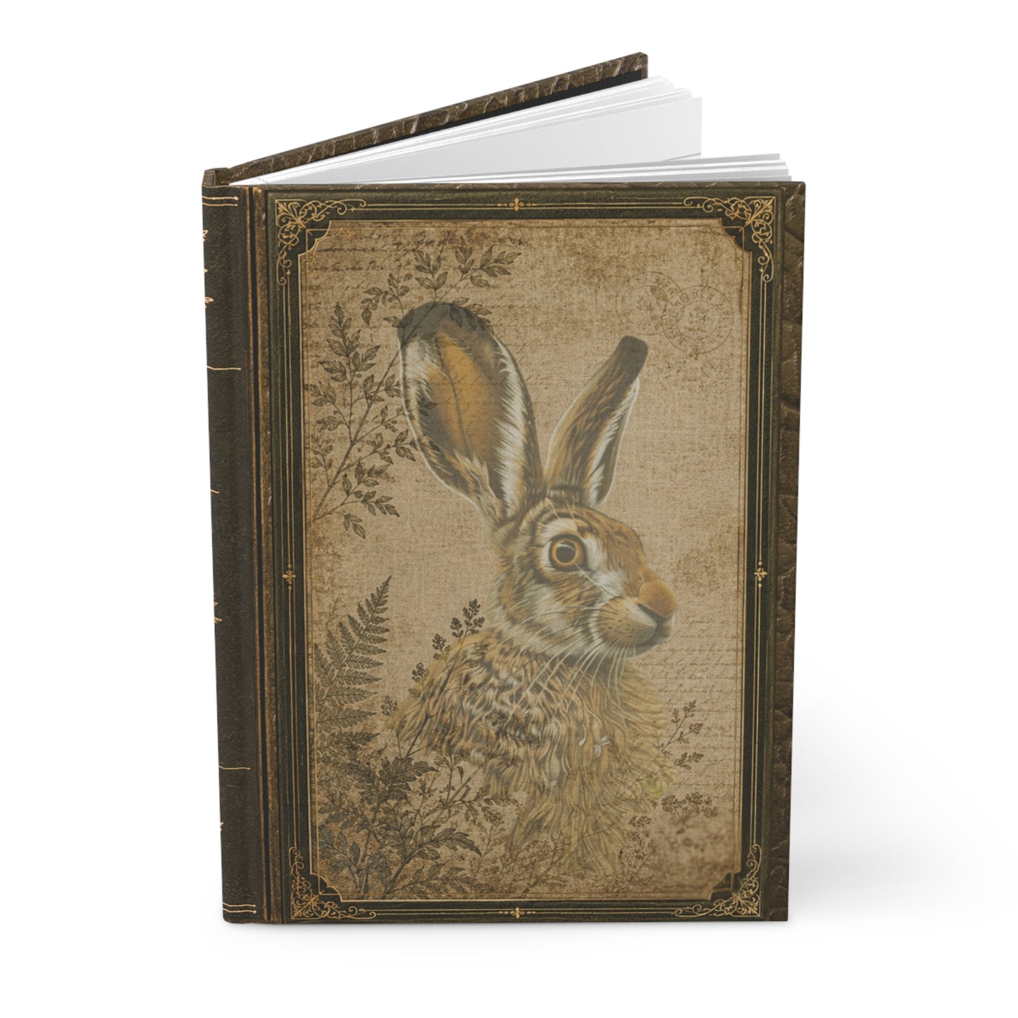 Woodland Hare Journal – Personalized Vintage-Inspired Botanical Hardcover Notebook