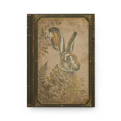 Woodland Hare Journal – Personalized Vintage-Inspired Botanical Hardcover Notebook