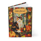 Quilted-Look Calico Cat Journal - Autumn Lantern Scene, Cat Lover Gift