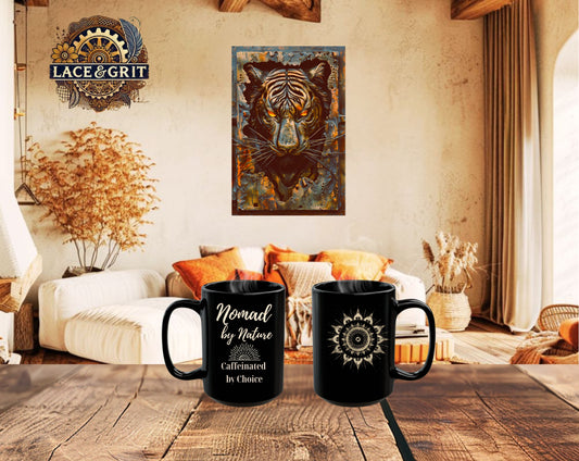 Nomad by Nature, Caffeinated by Choice | Boho Coffee Mug | 11oz & 15oz