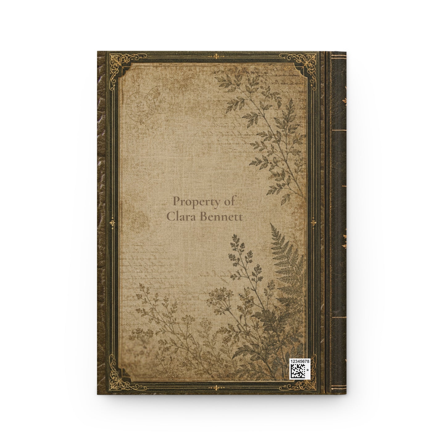 Woodland Hare Journal – Personalized Vintage-Inspired Botanical Hardcover Notebook